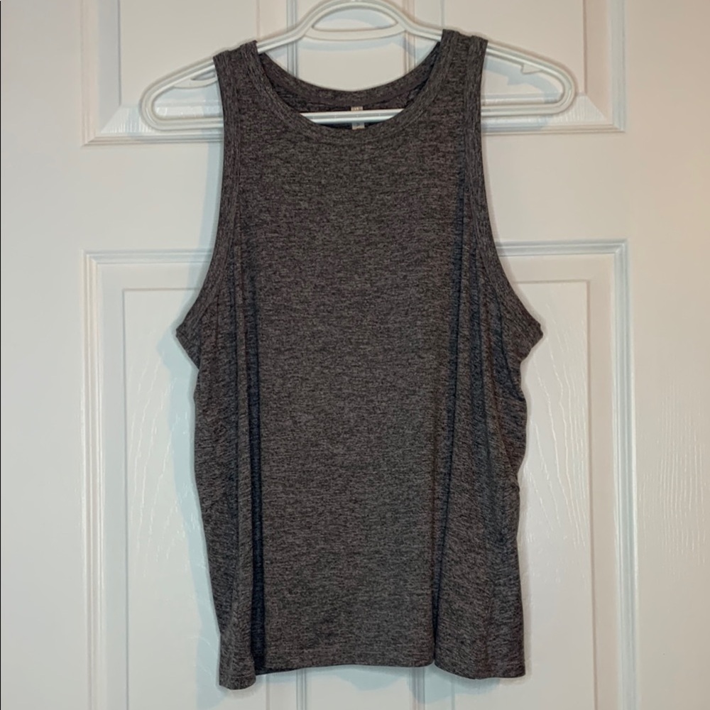 Fabletics Gray Relaxed Tank Top Open Twist Back